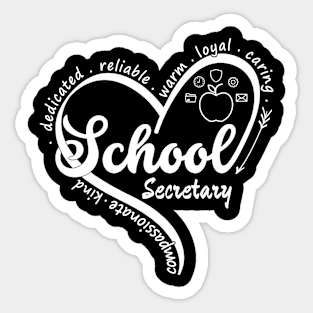 School Secretary Heart Front Office Appreciation Sticker